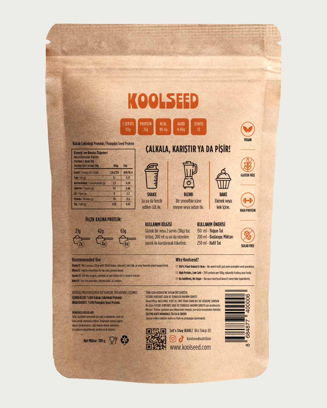 Orijinal - %100 Kabak Çekirdeği Protein Tozu