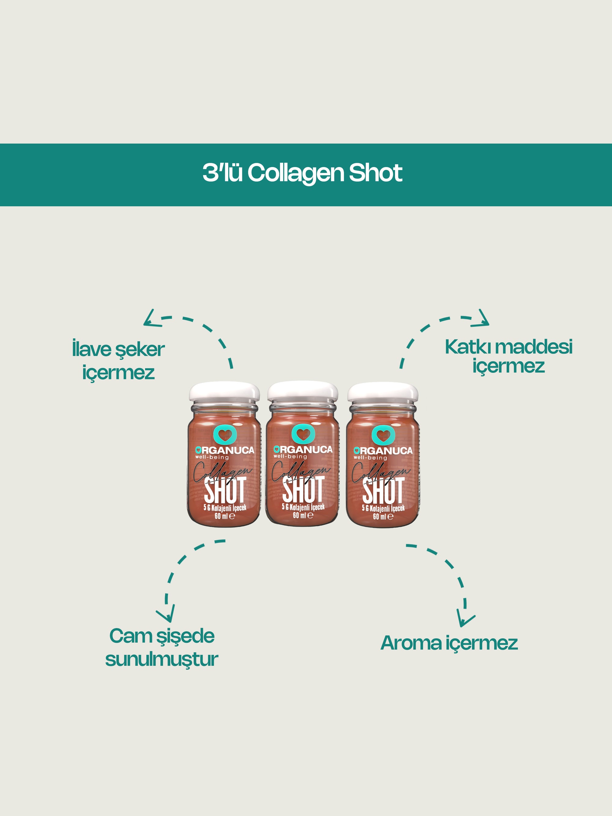 3’lü Collagen Shot 60 Ml (5 gr Kolajen)