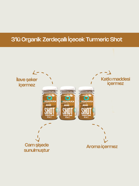 3’lü Organik Zerdeçallı İçecek Turmeric Shot 60 Ml