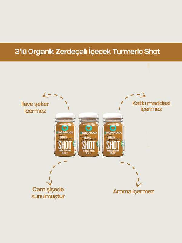 3’lü Organik Zerdeçallı İçecek Turmeric Shot 60 Ml