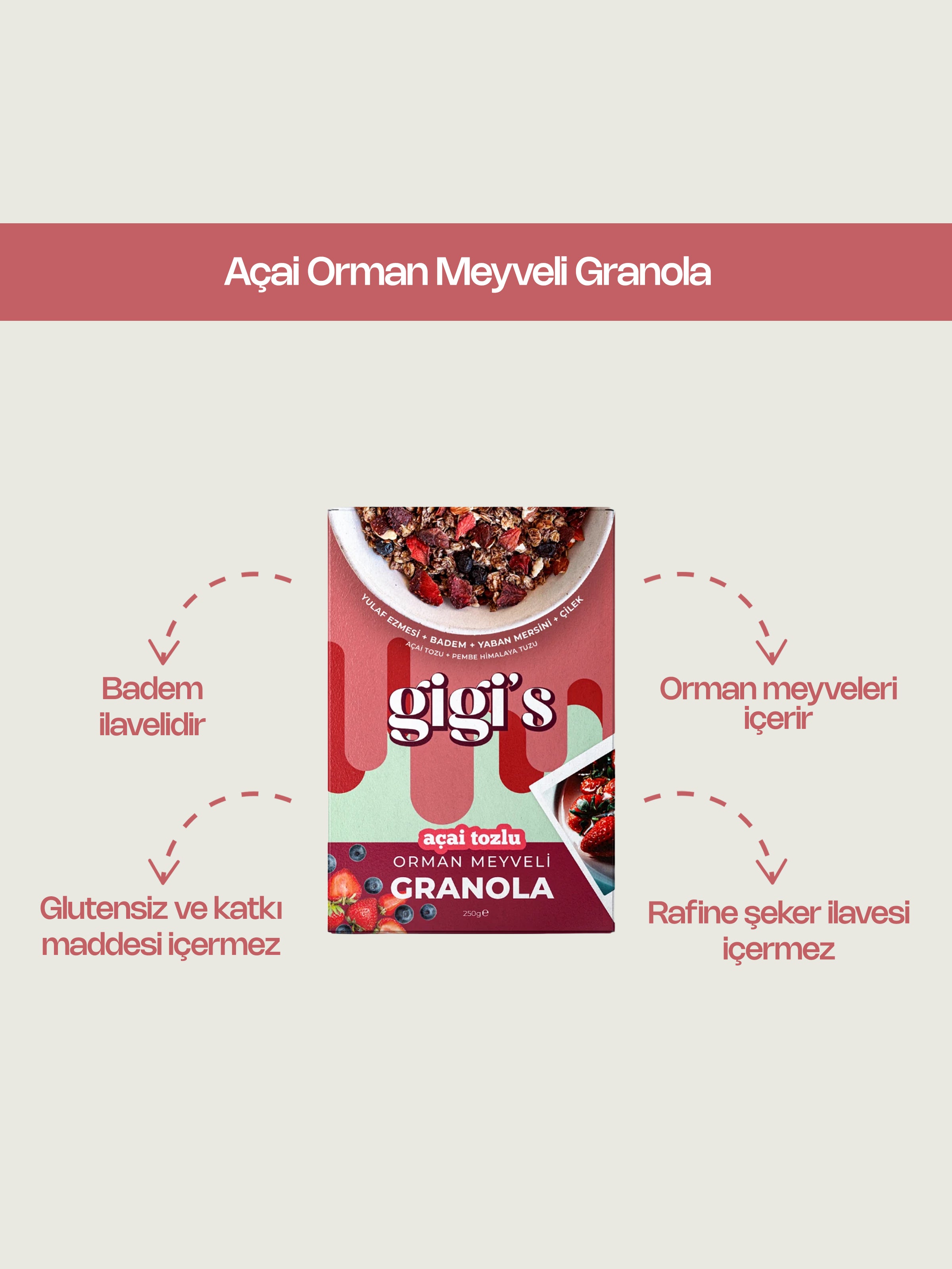 Orman Meyveli Granola 250g - Acai Tozlu