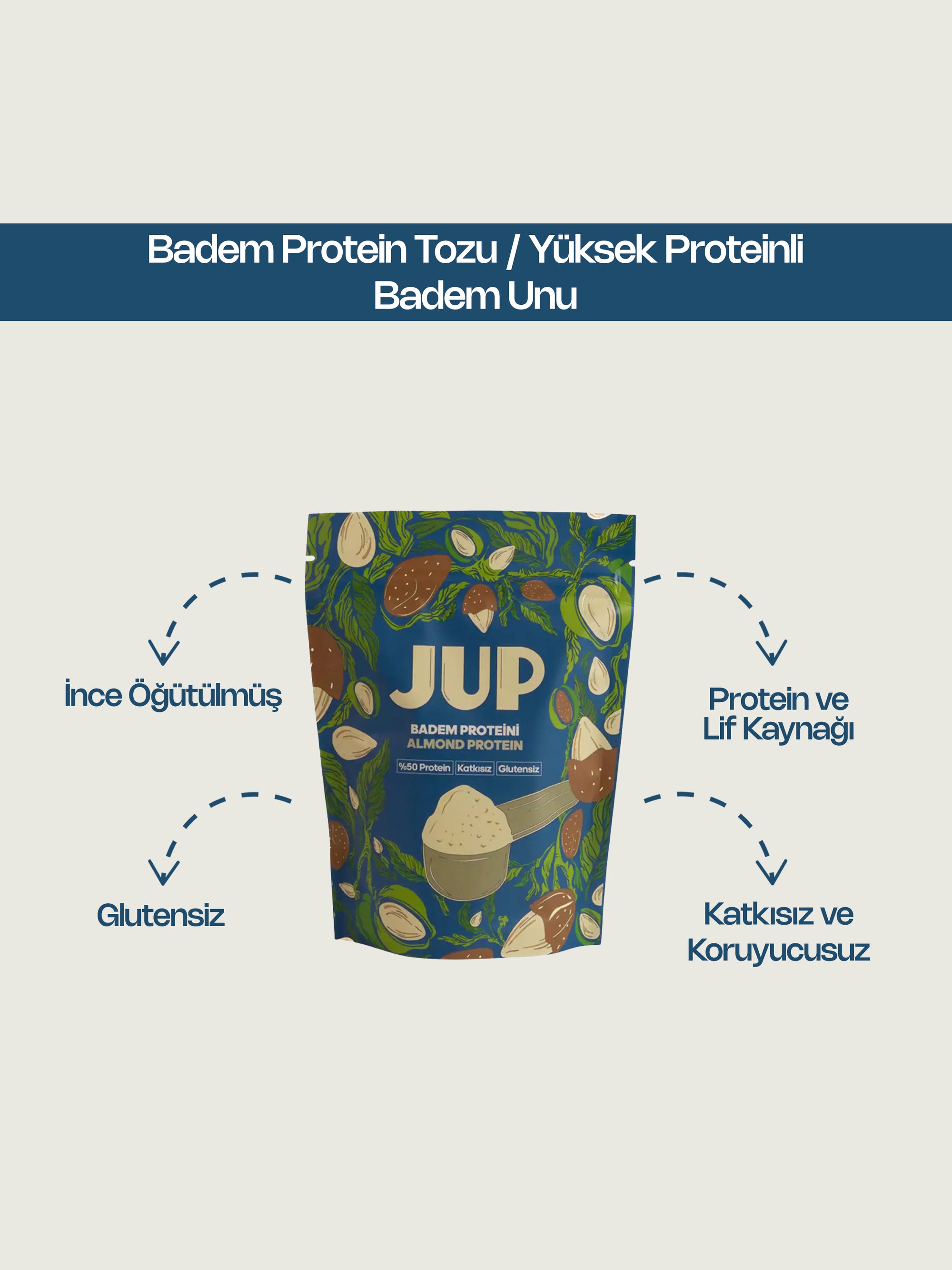 Badem Protein Tozu / Yüksek Proteinli Badem Unu