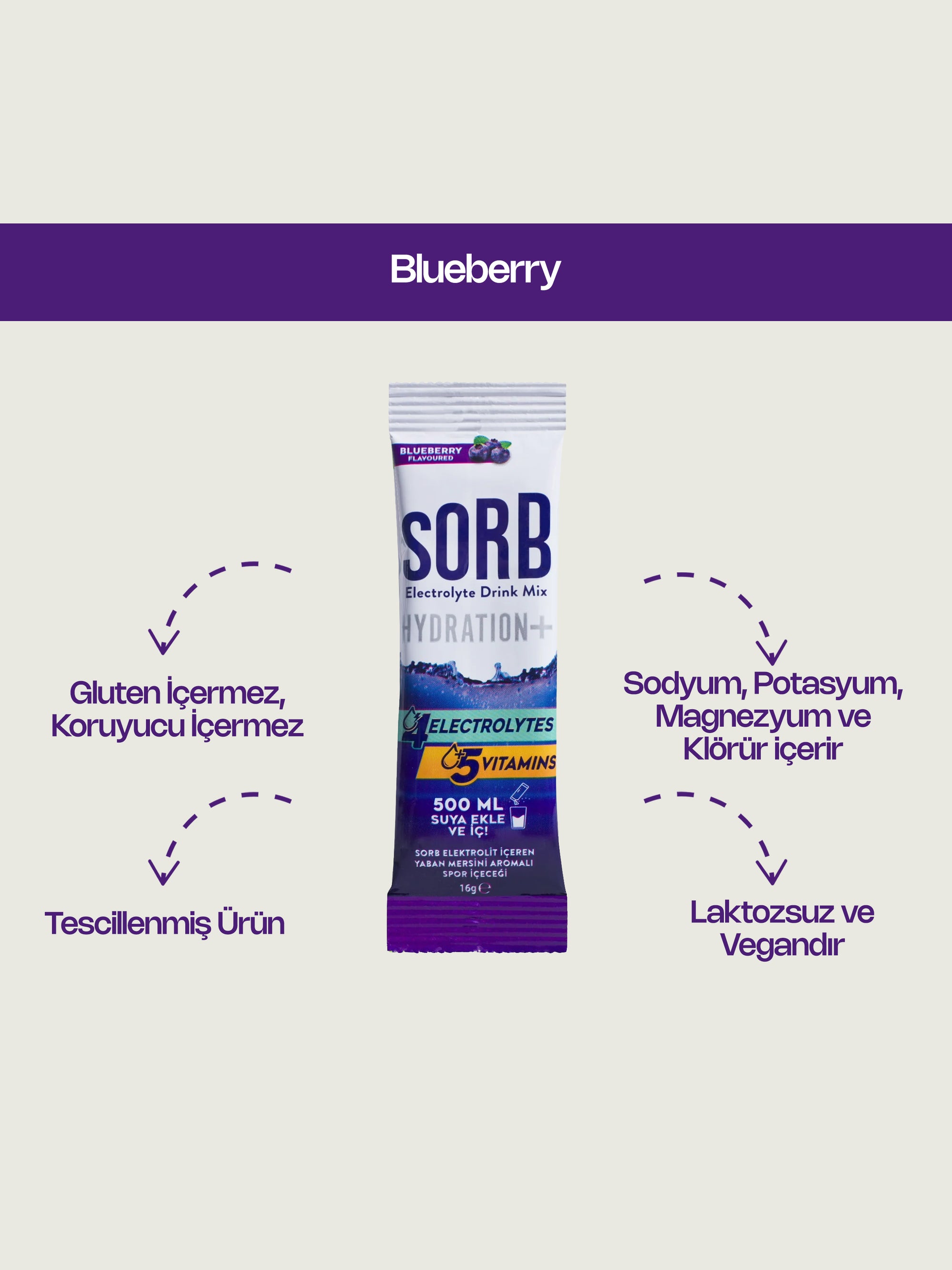 Elektrolitli Blueberry Aromalı İçecek