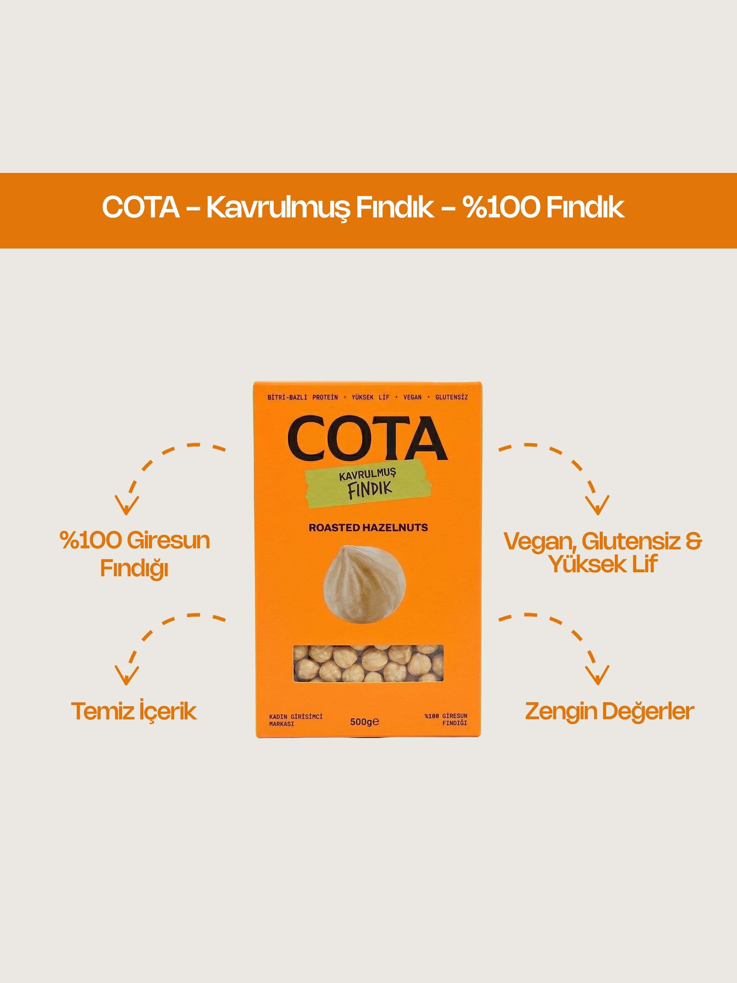 Kavrulmuş Fındık 500 Gr