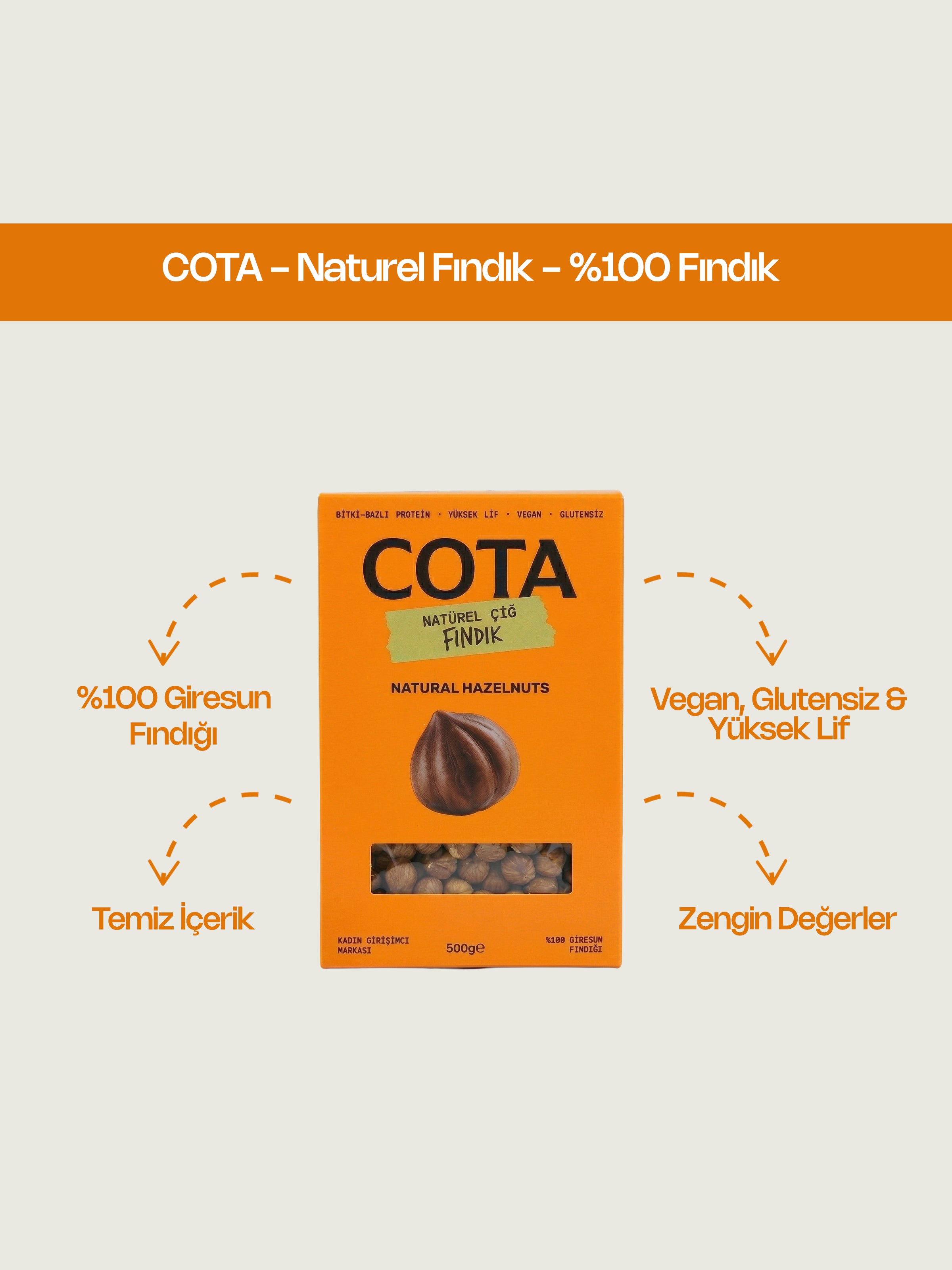Naturel Fındık 500 Gr