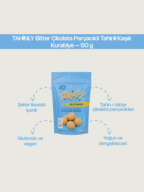 Bitter Çikolata Parçacıklı Tahinli Kaşık Kurabiye 50 GR