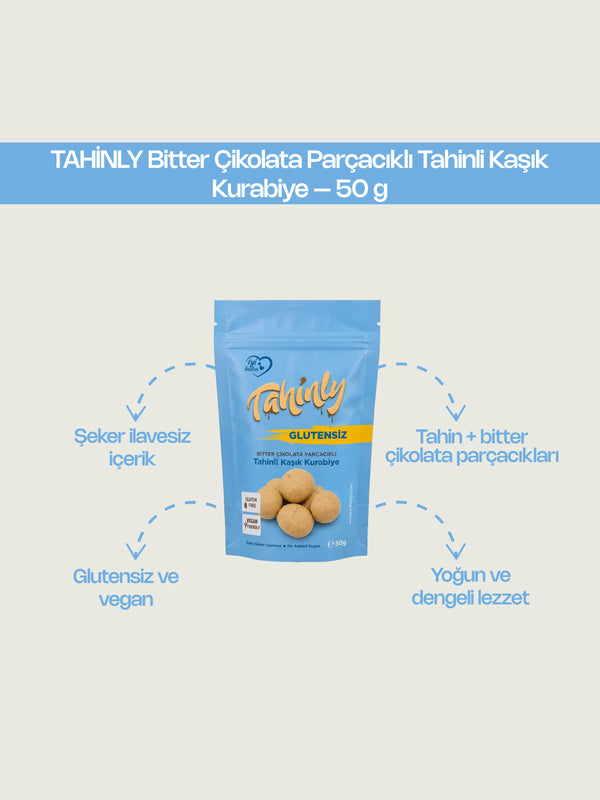 Bitter Çikolata Parçacıklı Tahinli Kaşık Kurabiye 50 GR