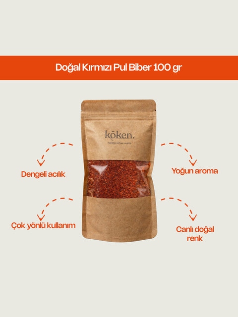 Doğal Kırmızı Pul Biber 100 Gr