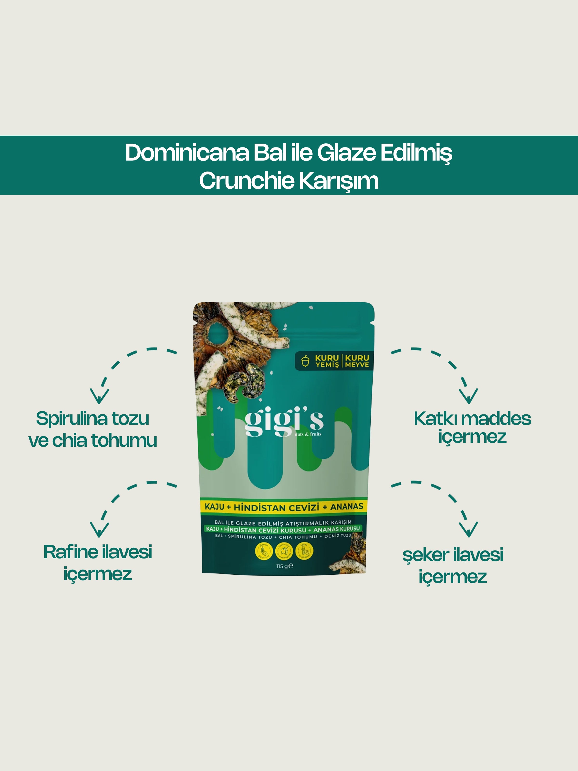 Dominicana Bal ile Glaze Edilmiş Crunchie Karışım