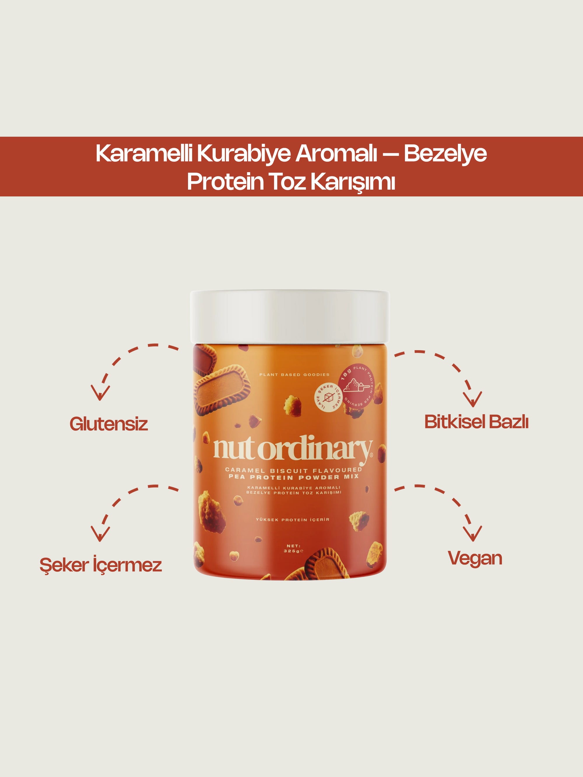 Karamelli Kurabiye Aromalı – Bezelye Protein Toz Karışımı