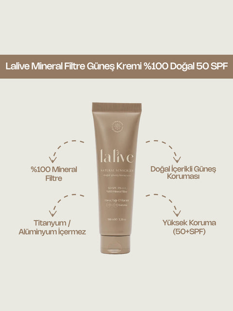 Lalive Mineral Filtre Güneş Kremi %100 Doğal 50 SPF
