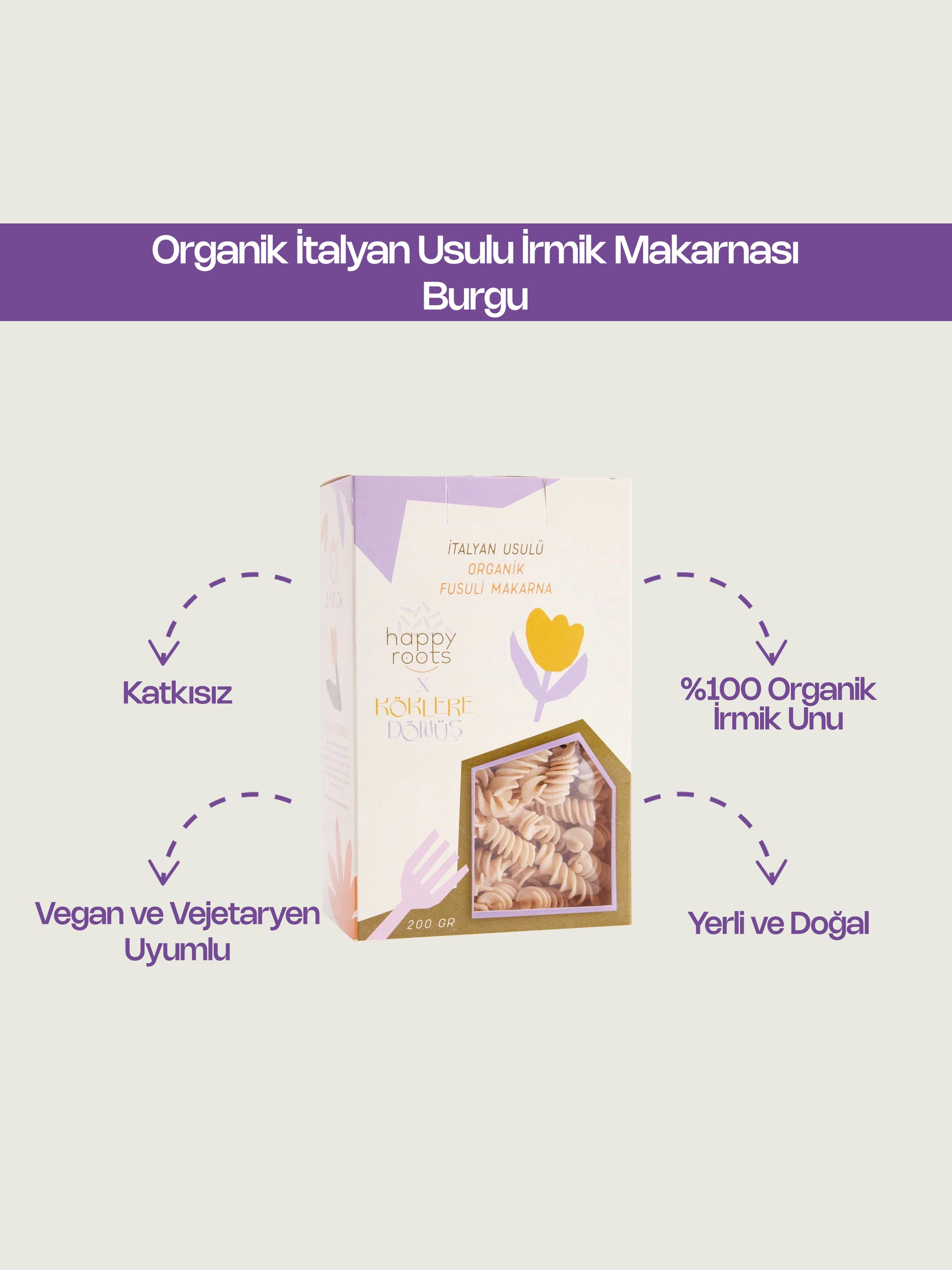 Organik İtalyan Usulu İrmik Makarnası Burgu