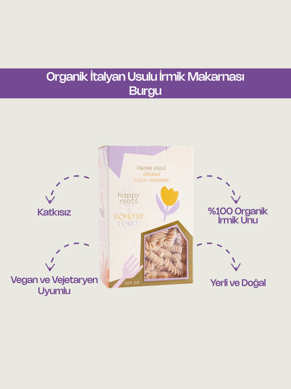 Organik İtalyan Usulu İrmik Makarnası Burgu