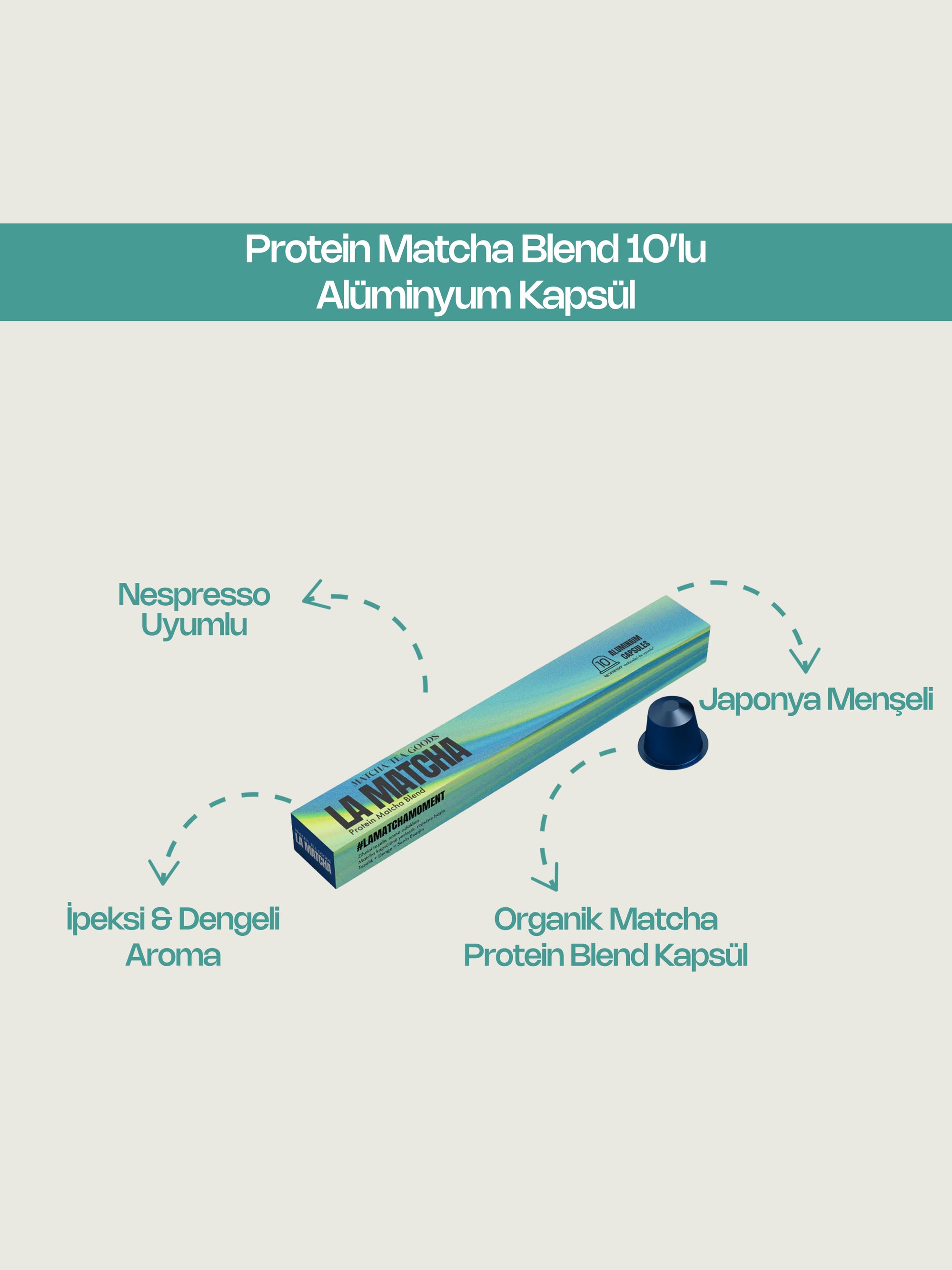Protein Matcha Blend 10’lu Alüminyum Kapsül