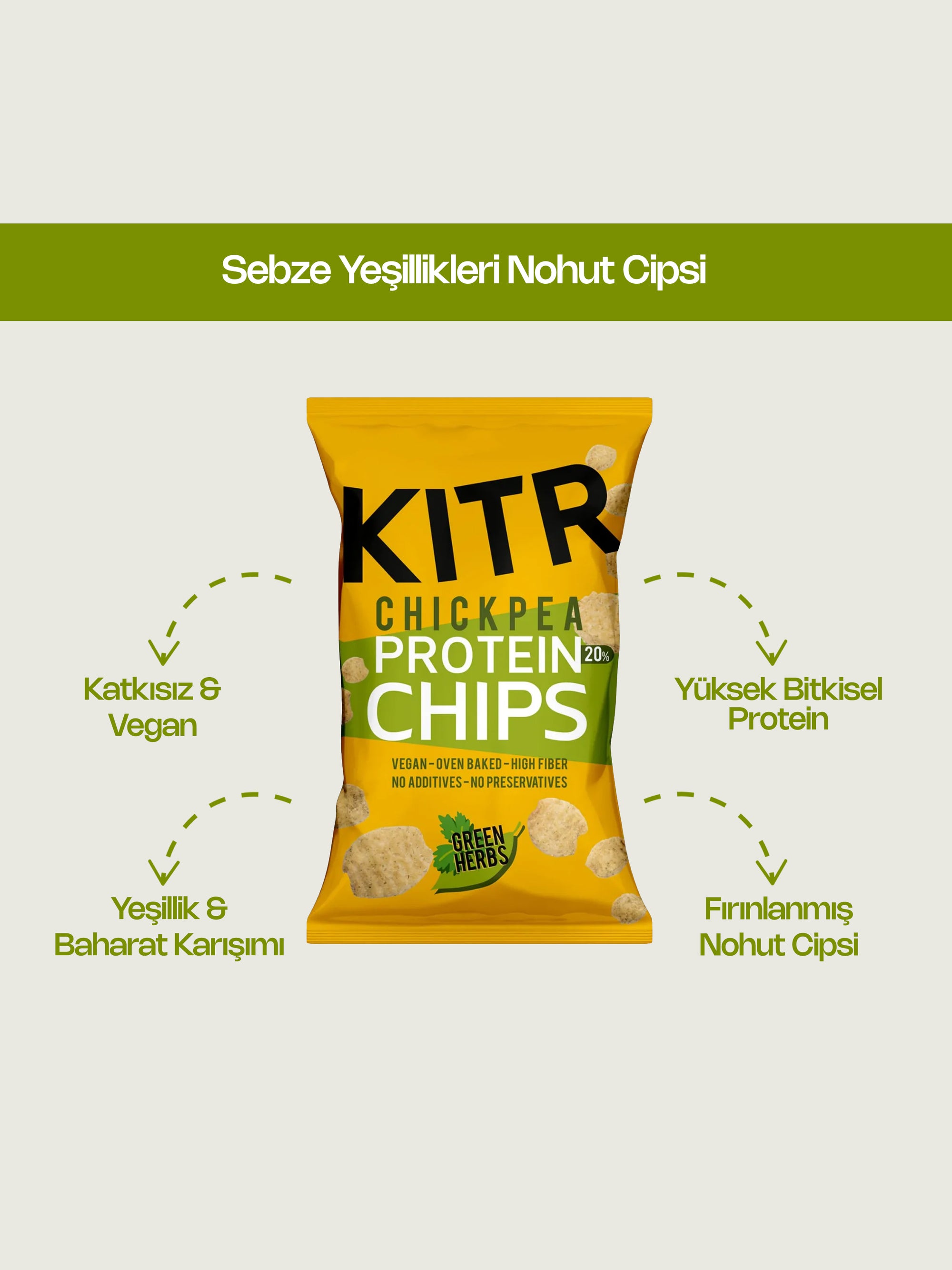 Sebze Yeşillikleri Nohut Cipsi