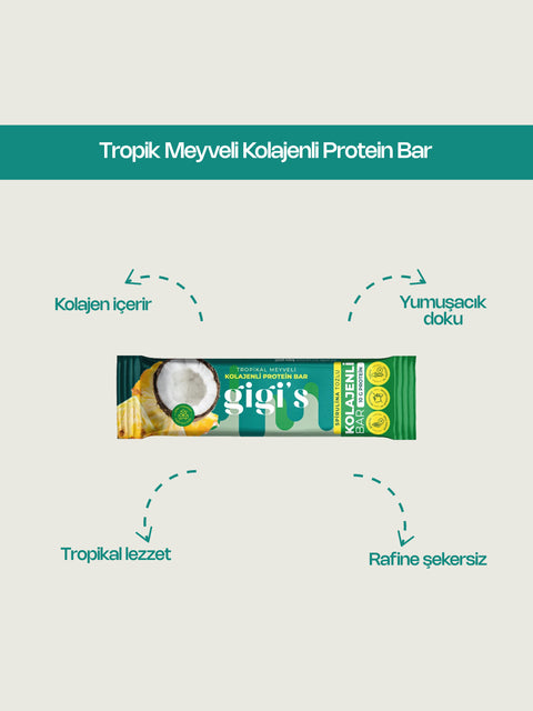 Tropik Meyveli Kolajenli Protein Bar