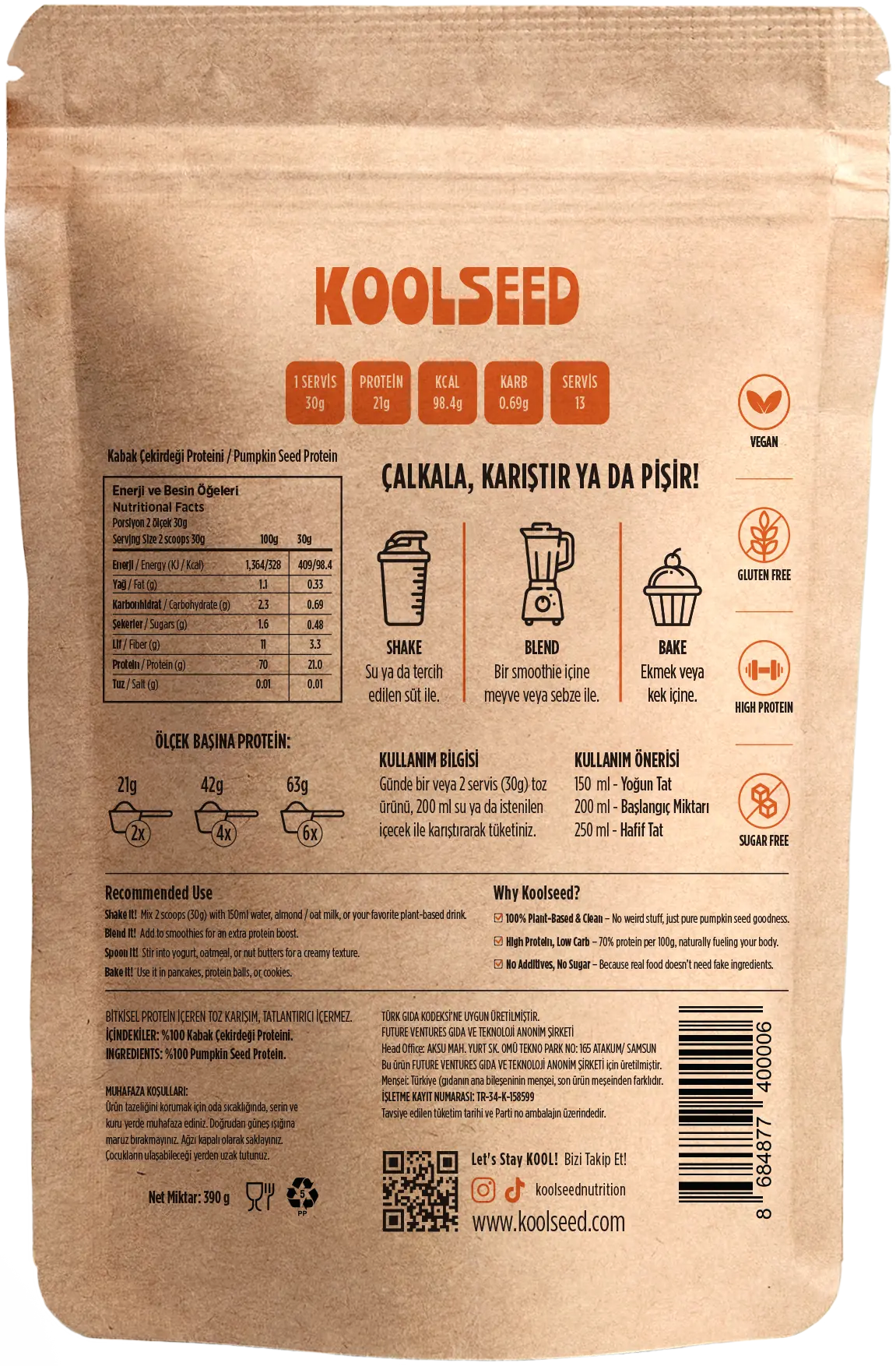 Orijinal - %100 Kabak Çekirdeği Protein Tozu